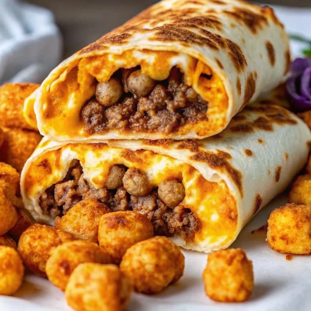 Easy homemade cheesy potato burritos – creamy, cheesy comfort food