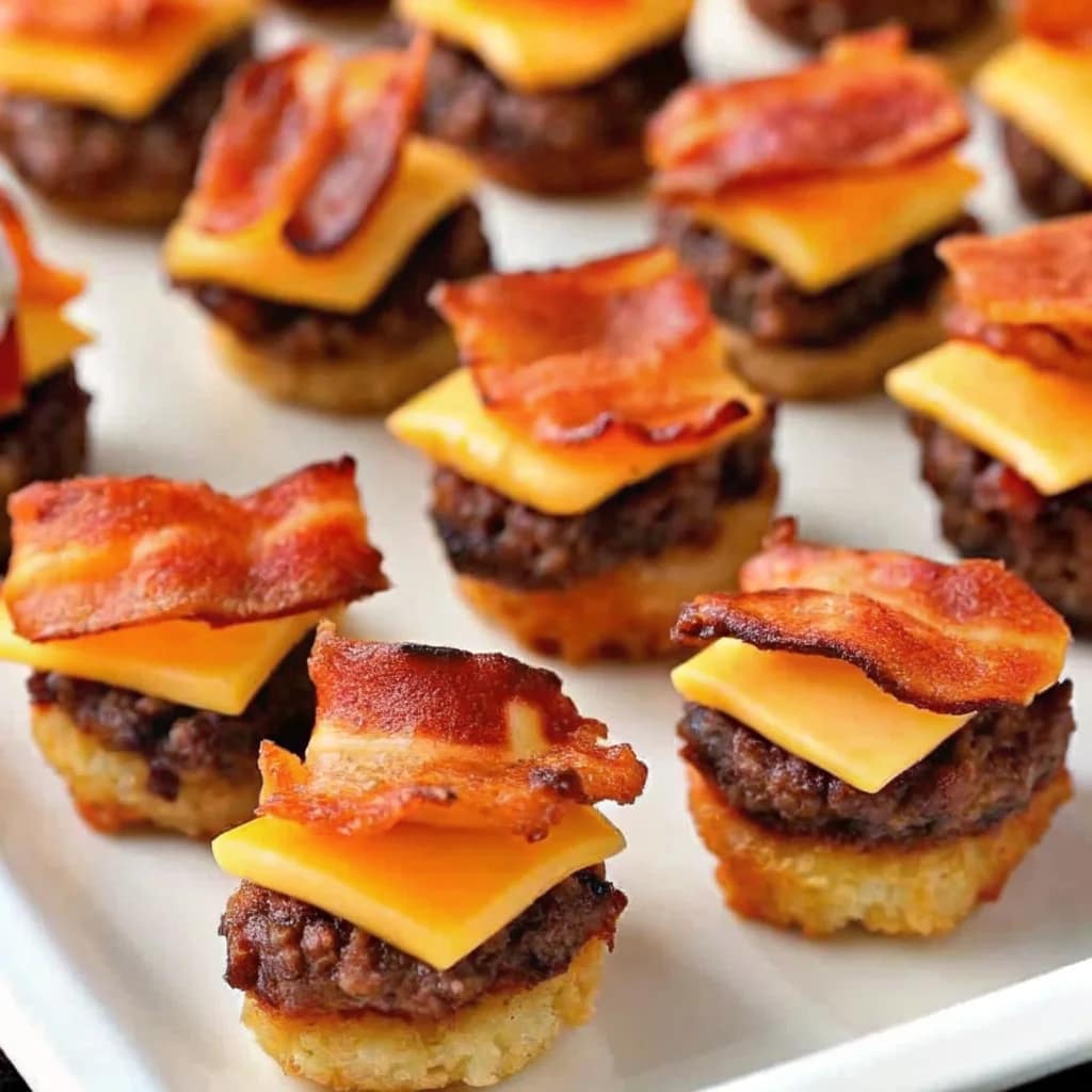 Easy homemade mini bacon cheeseburger bites – perfect game day appetizer