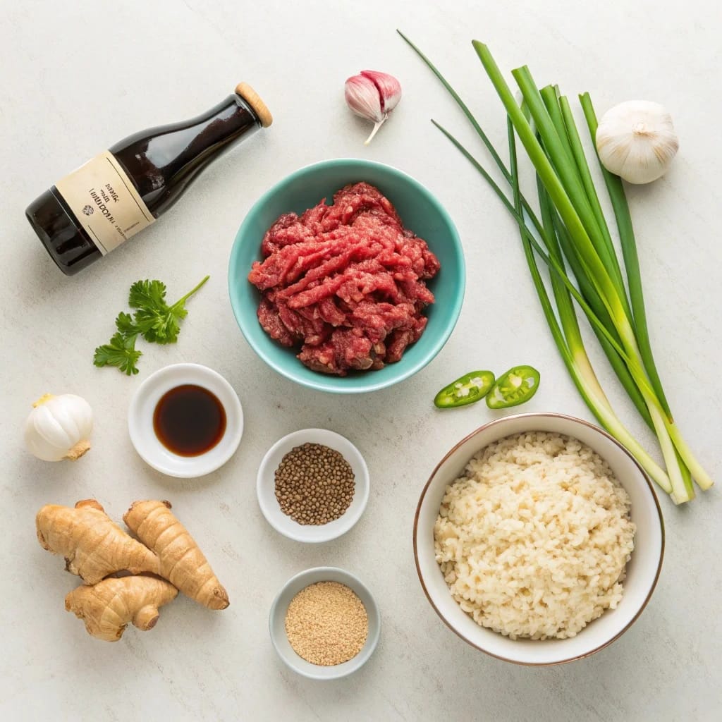 Ingredients needed for easy Korean ground beef bowl