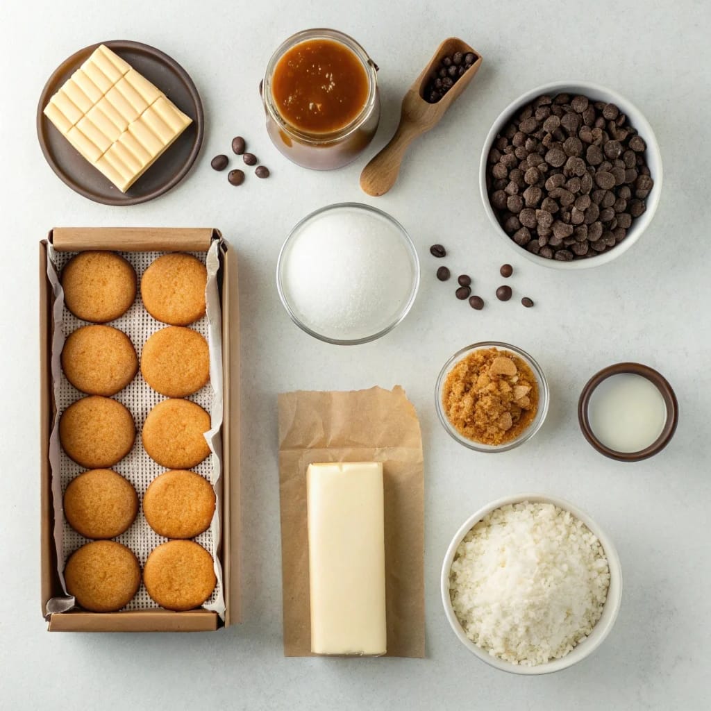 Ingredients needed for easy Samoas cookie pie