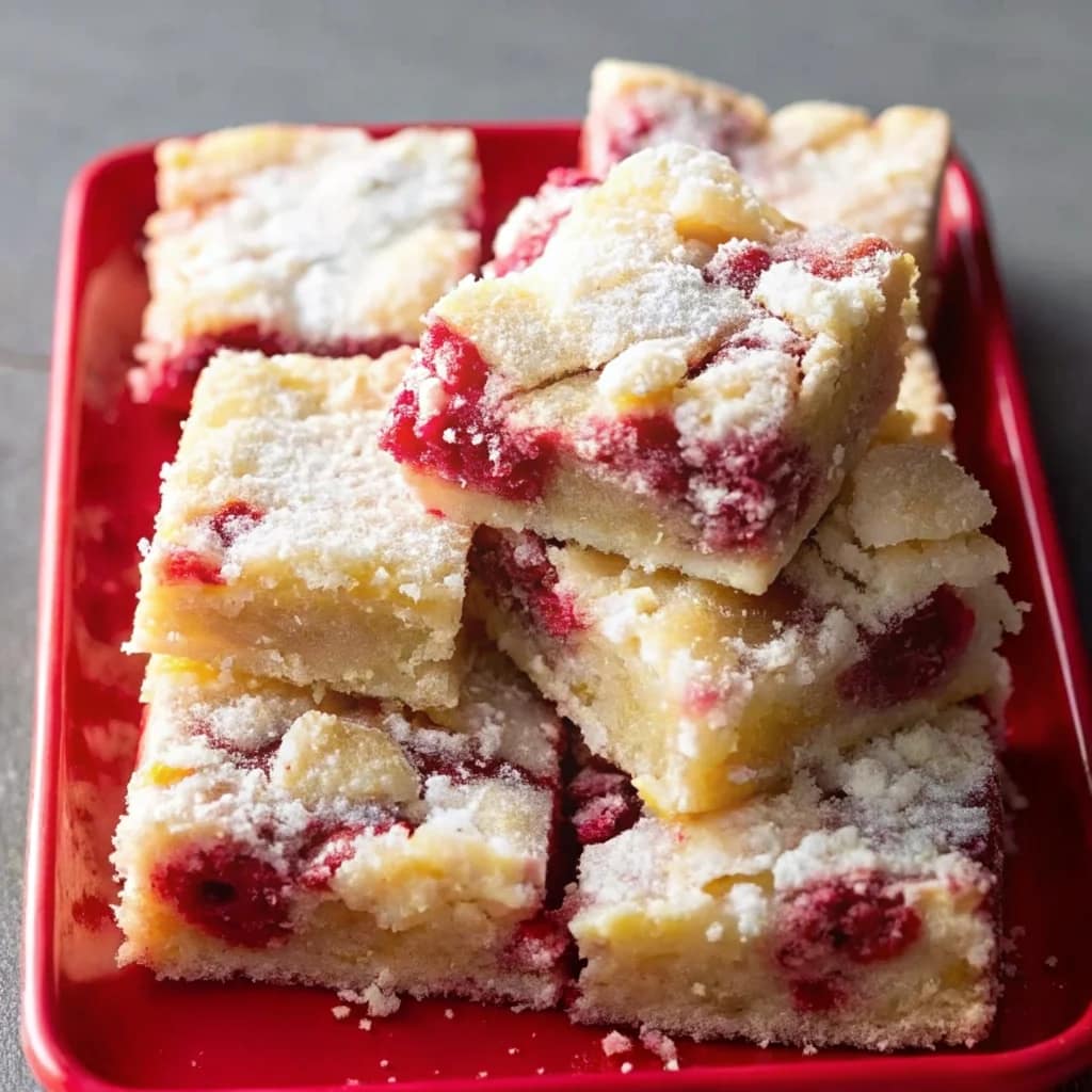 Easy homemade strawberry lemon blondies – fudgy, fruity, and bright