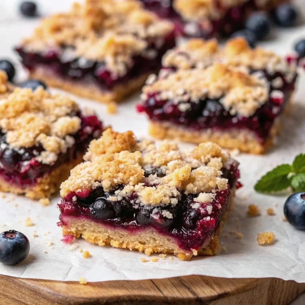 Easy homemade blueberry oatmeal bars – juicy, jammy, and crunchy