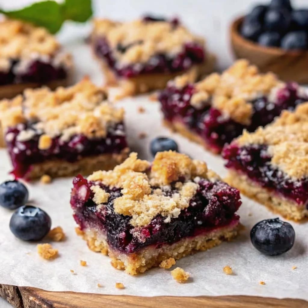 Easy homemade blueberry oatmeal bars – juicy, jammy, and crunchy