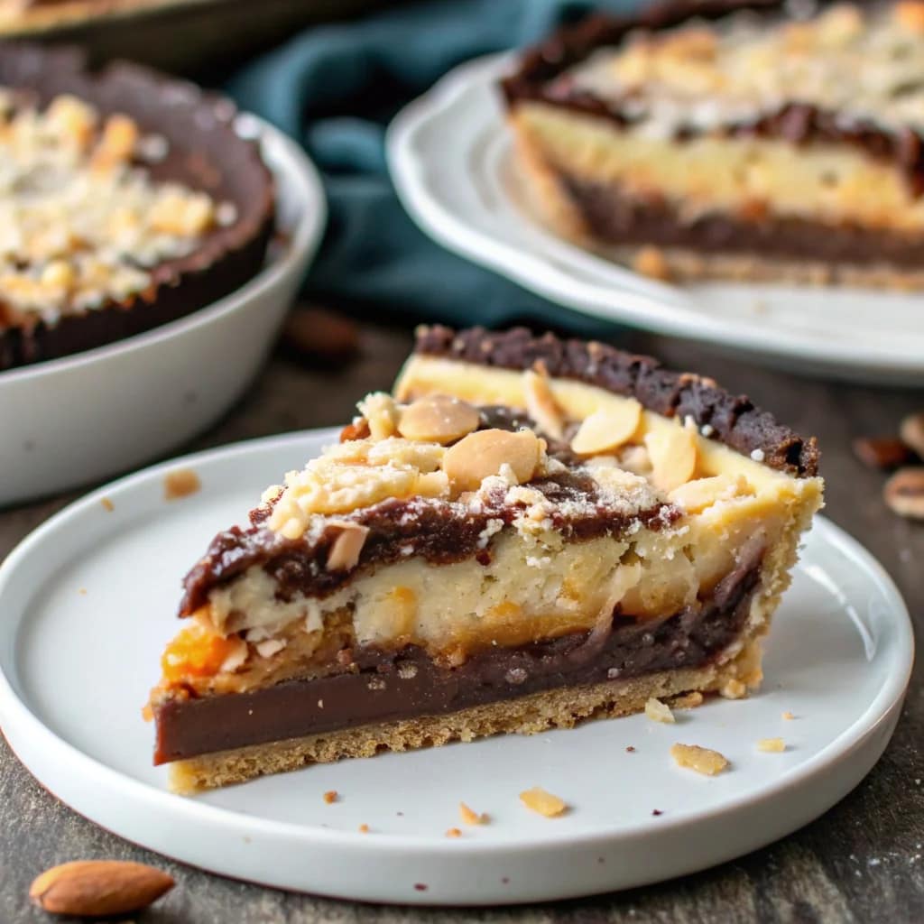 Easy no-bake Samoas cookie pie – caramel, coconut, chocolate