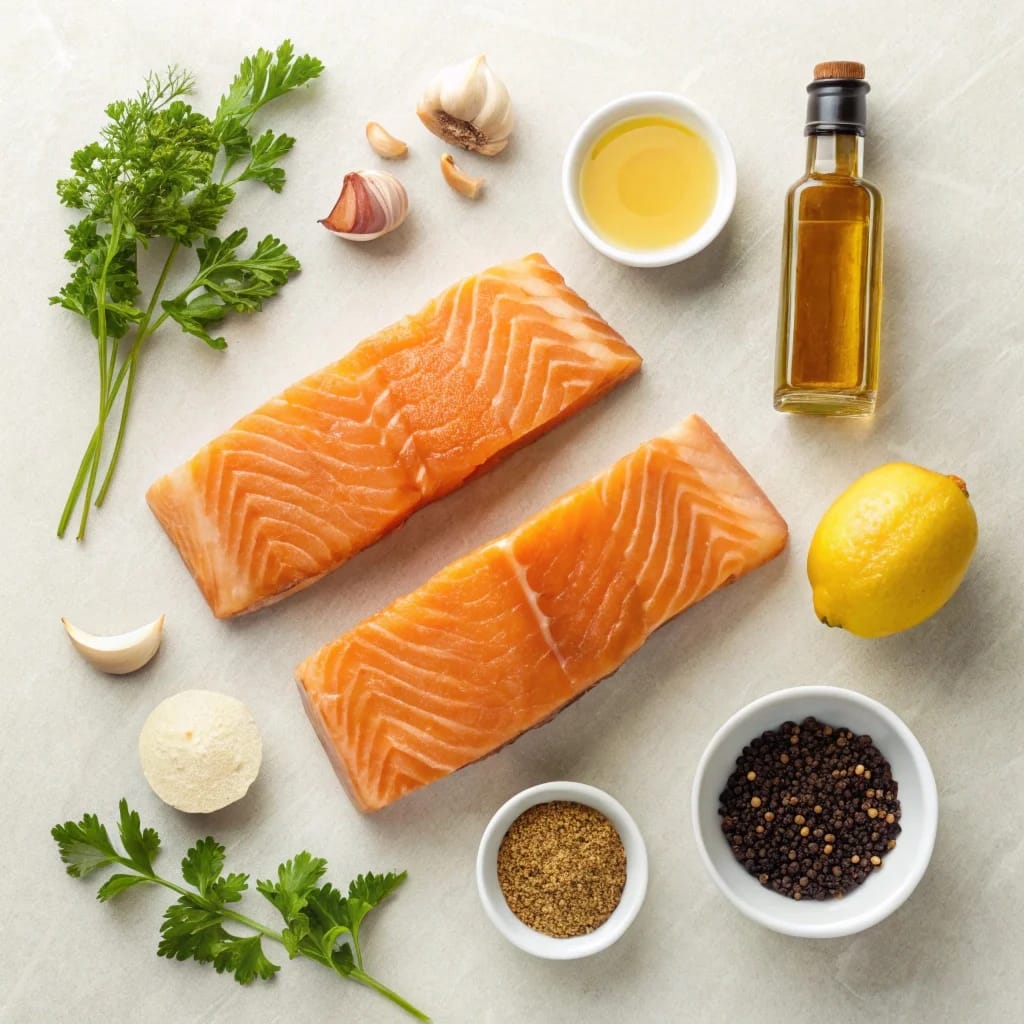 Ingredients for easy Cajun honey butter salmon