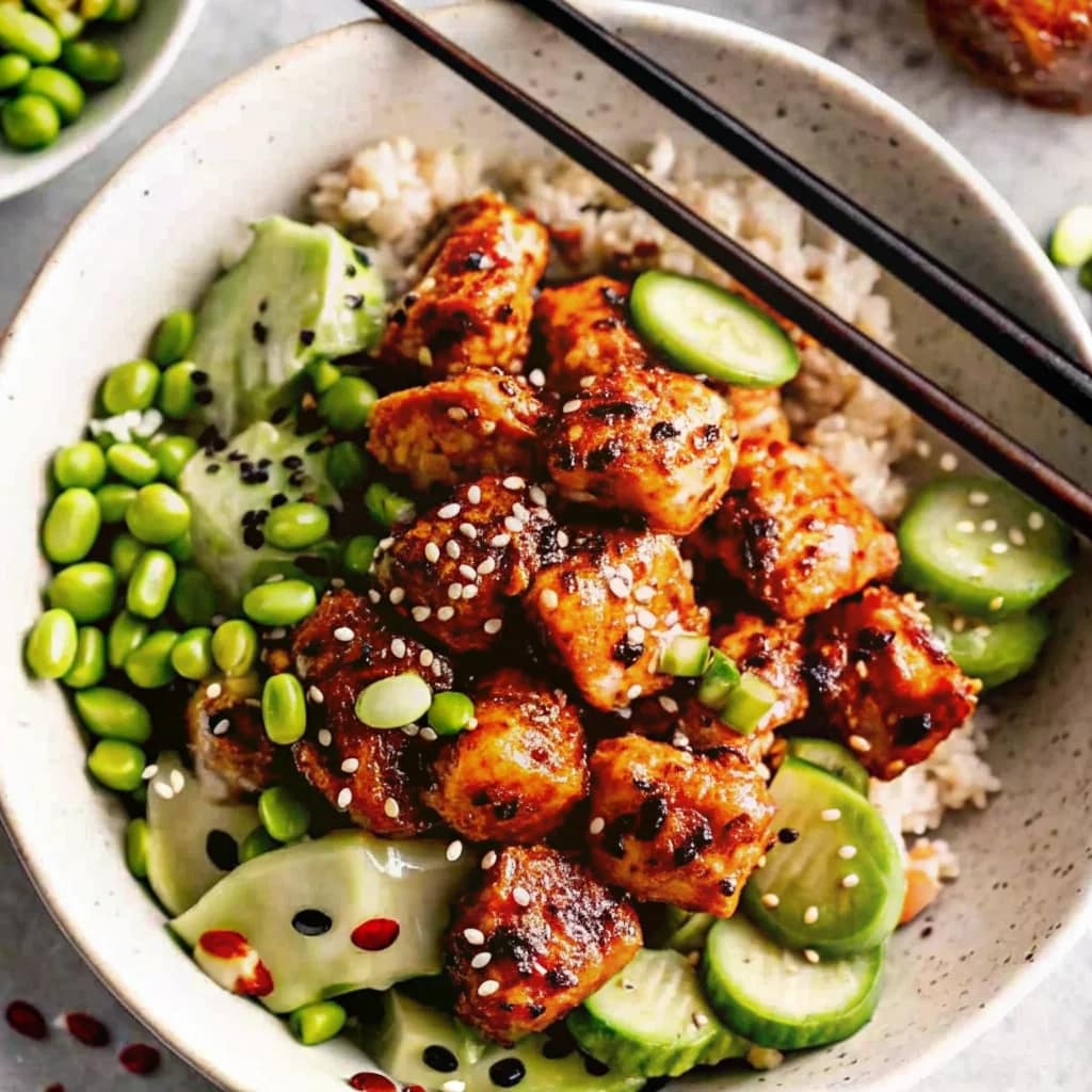 Easy homemade honey sriracha salmon bowls – spicy, sweet, and crispy