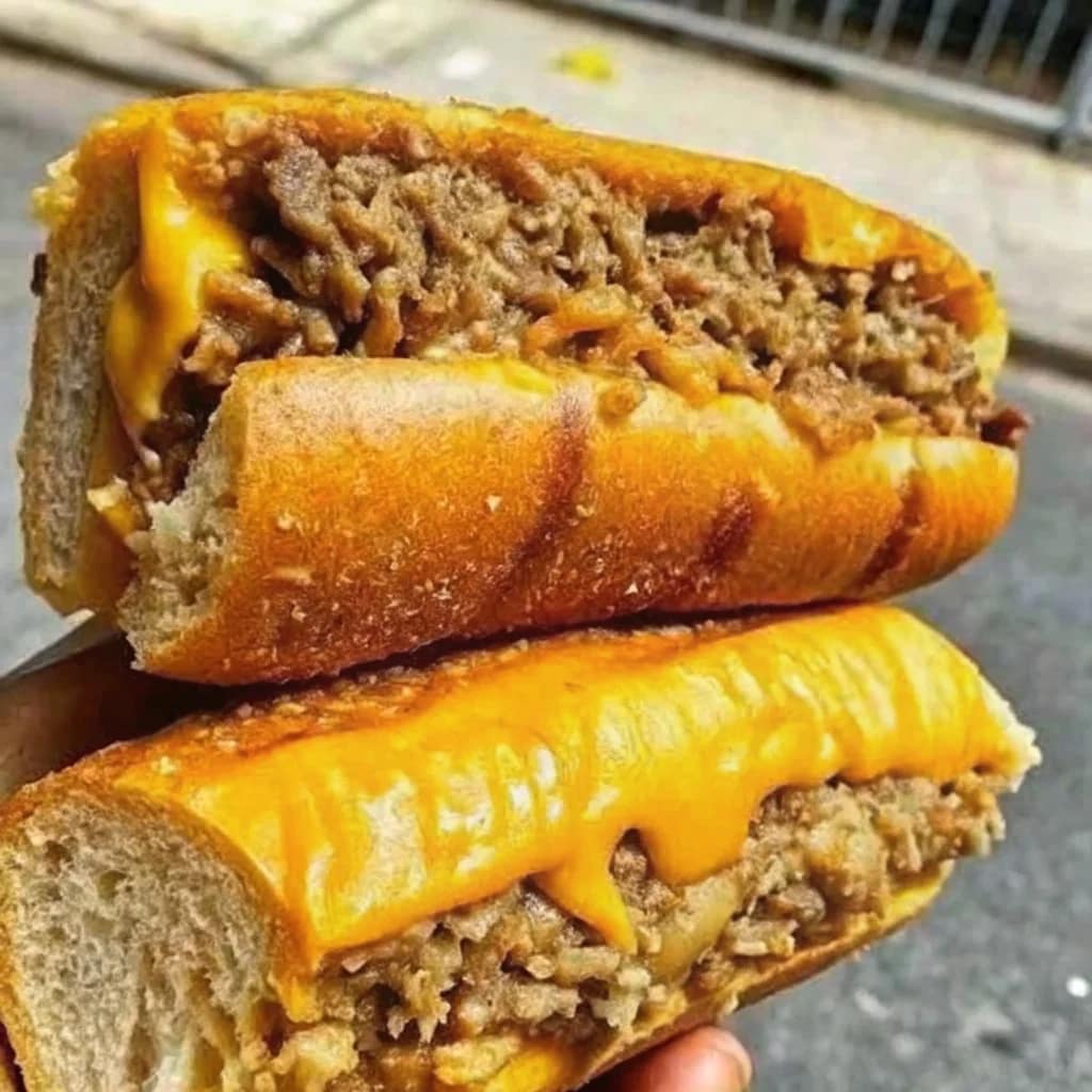 Easy homemade Philly cheesesteak sloppy joes – saucy, cheesy, hearty