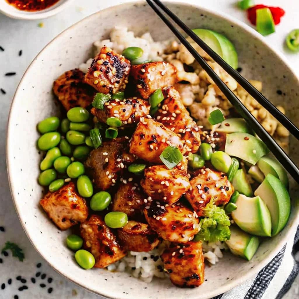Easy homemade honey sriracha salmon bowls – spicy, sweet, and crispy