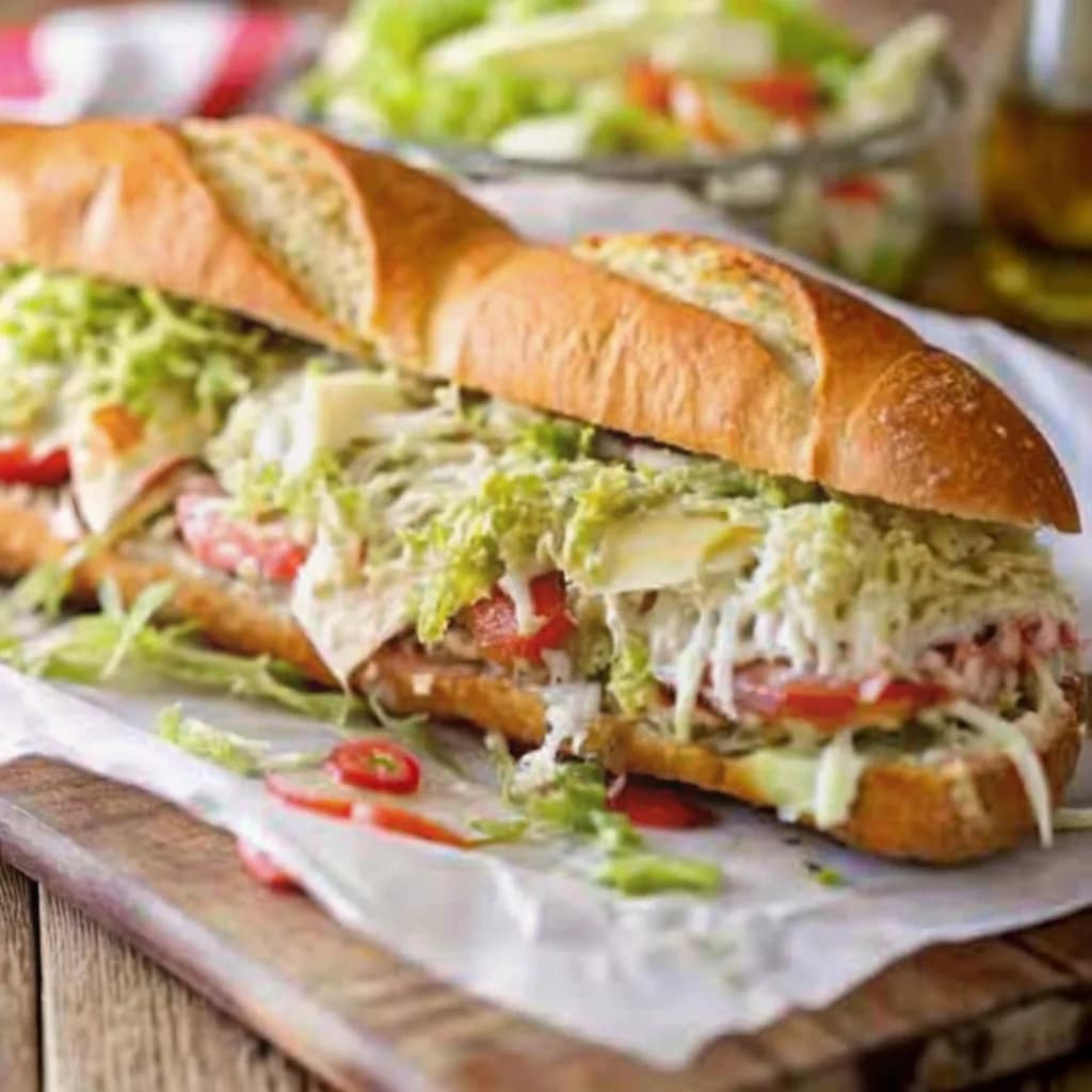 Easy homemade baked Italian grinder sandwich – loaded, melty, family meal