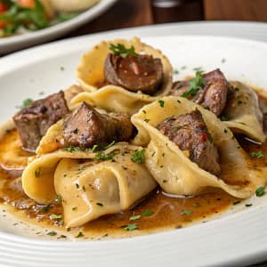 Easy cracked garlic steak tortellini in creamy sauce – a rich and flavorful dinner