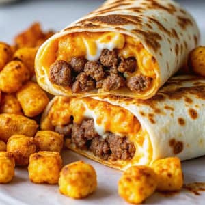 Easy homemade cheesy potato burritos – creamy, cheesy comfort food