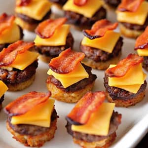Easy homemade mini bacon cheeseburger bites – perfect game day appetizer