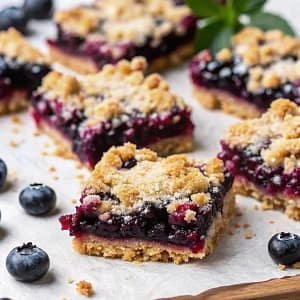 Easy homemade blueberry oatmeal bars – juicy, jammy, and crunchy