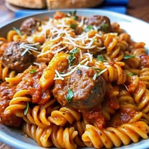 Easy homemade Italian sausage pasta – hearty, cheesy, and flavorful